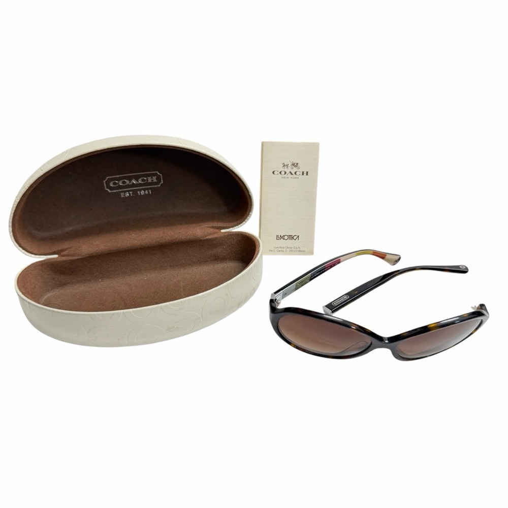 Coach Sunglasses & Case Brown Tortoise Oval Gradient HC 8008 Alicia Repair
